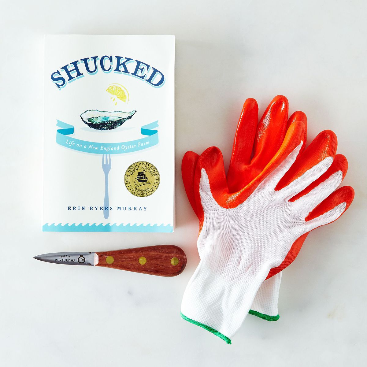 Oyster Gloves, Oyster Knife, and Signed Book 'Shucked' - Great or Die!